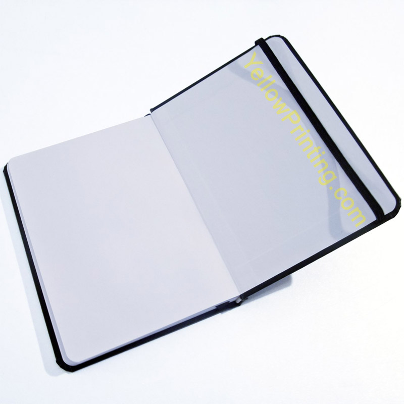Paper back notebook with elastic bandYellow Printing Printing